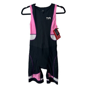 NEW TYR Triathlon Carbon Zipper Back Short Tri Suit w/ Pad UNISEX Sz L $119 C7
